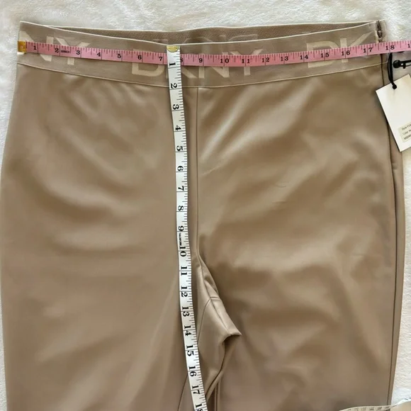 DKNY Faux Leather High Waist Tan Pants--Sz XL - Picture 12 of 16